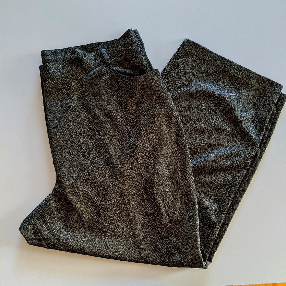 Plus Size 22 - Forest Green Pants -Snakeskin Print